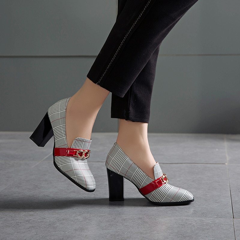 Metal decorative  single shoes women