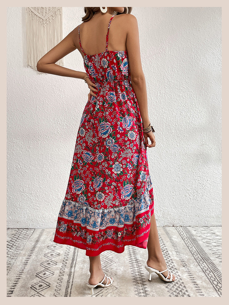 Printed Dress Sling Dress Women - Coprate