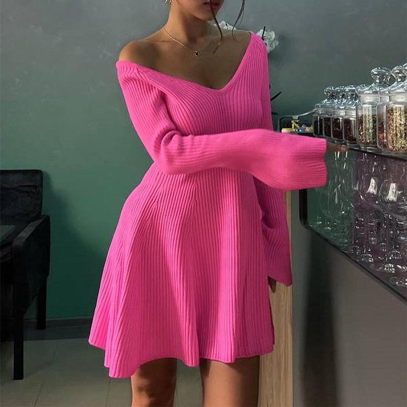 Long Sleeve Knitted DressFor women - Coprate