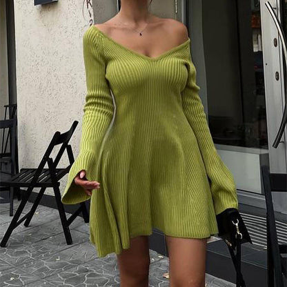 Long Sleeve Knitted DressFor women - Coprate