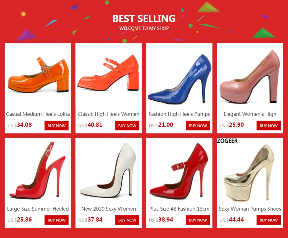 Pointed Toe Fashion Heeled Shoes Ladies Pumps Large Size Classic Women's High Heels Red Green Nude Party Office Shoes Female