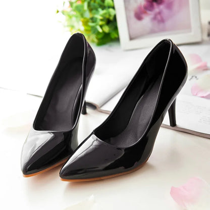 Pointed Toe Fashion Heeled Shoes Ladies Pumps Large Size Classic Women's High Heels Red Green Nude Party Office Shoes Female