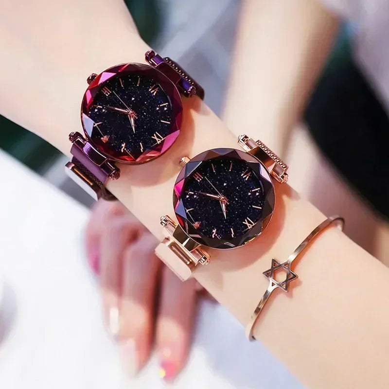 Luxury Starry Sky Women Watches Magnetic Mesh Belt Band Watch Women's Fashion Dress Wristwatch Zegarek Damski Reloj Mujer