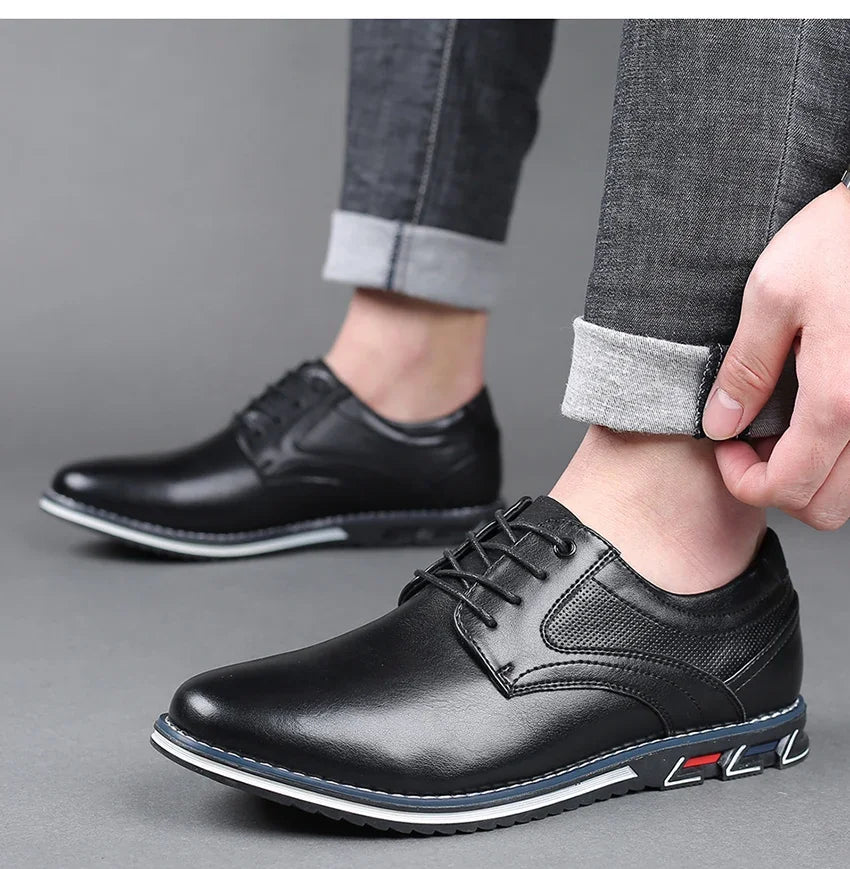 Retro Men Business Leather Shoes Fashion Casual Shoes for Men Office Brown Knight Loafers Elegant Breathable Men's Leather Shoes