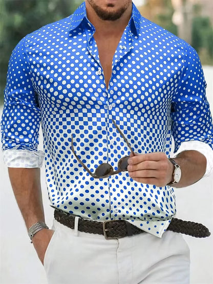 New manufacturer's men's color changing shirt, fashionable and casual starry high-definition pattern shirt, comfortable and brea