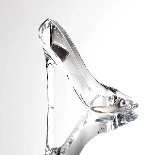 Delicate Classic Cinderella Transparent High Heels Wedding Crystal Slippers Figurines Store Display Shoes Crafts