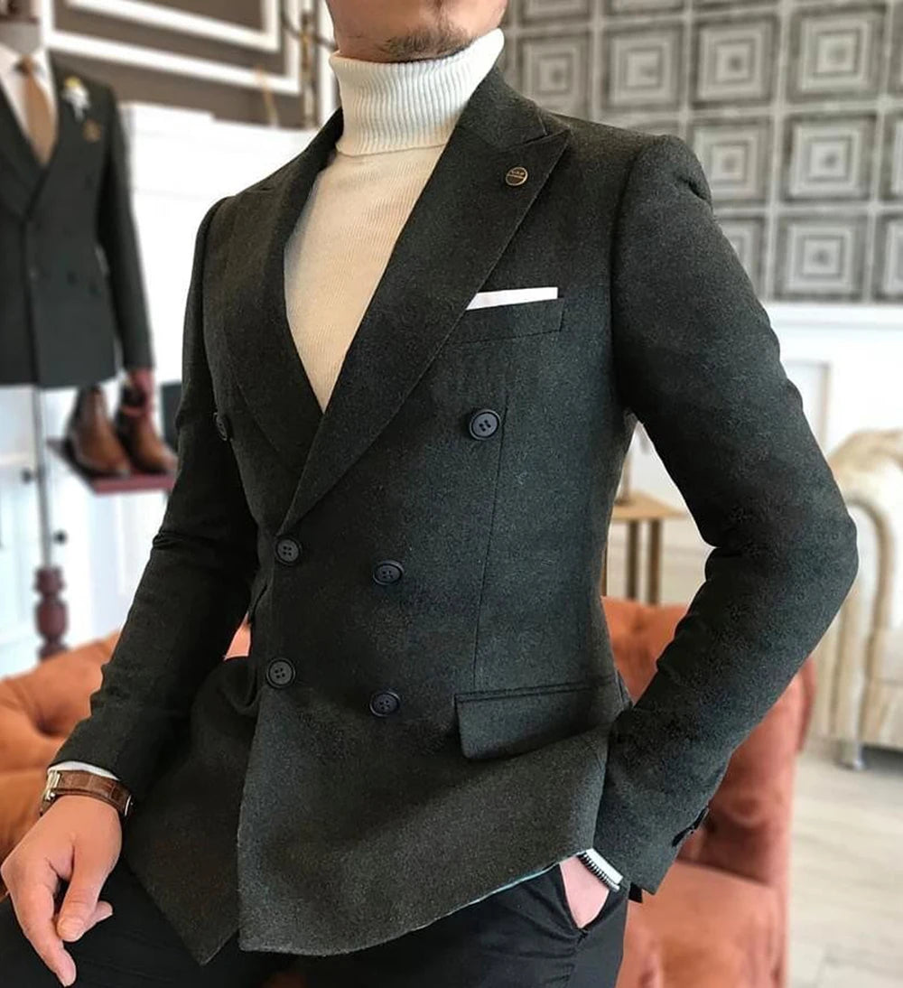 Formal 2022 New Burgundy Red Grey Lapel Tux Men Slim Fit Suits Coat Jacket Custom Made For Wendding Party Woolen cloth