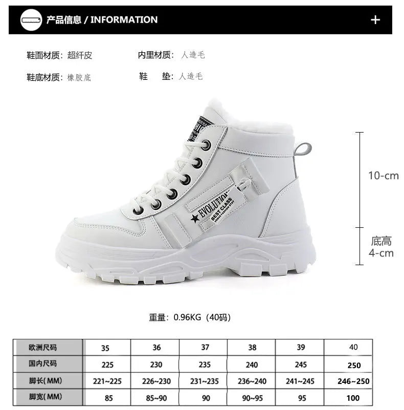 Winter Snow Boots for Women Casual High-top Shoes Warm Womens Sneakers Platform Ankle Boots Plus Size 45 Zapatillas De Mujer New