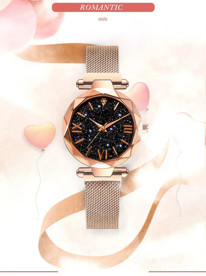 Luxury Starry Sky Women Watches Magnetic Mesh Belt Band Watch Women's Fashion Dress Wristwatch Zegarek Damski Reloj Mujer