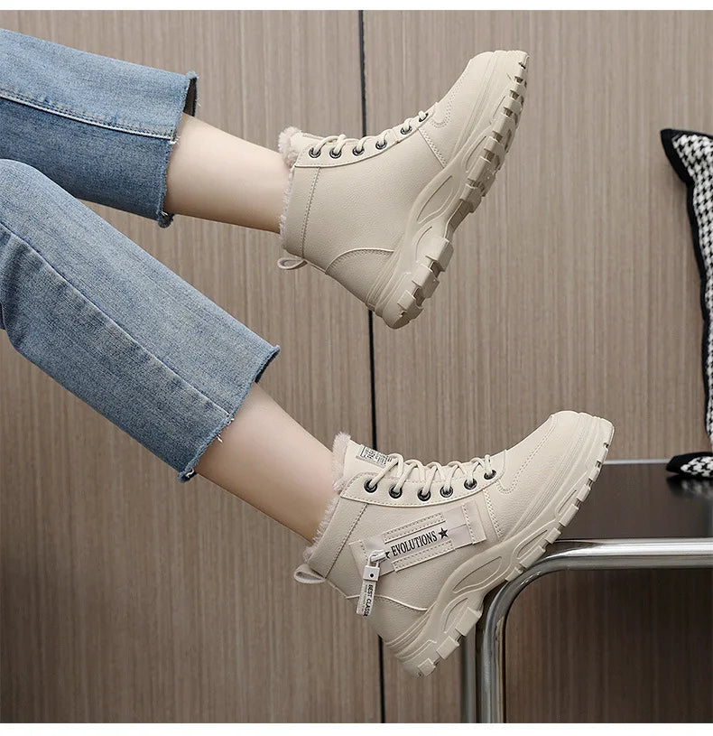 Winter Snow Boots for Women Casual High-top Shoes Warm Womens Sneakers Platform Ankle Boots Plus Size 45 Zapatillas De Mujer New