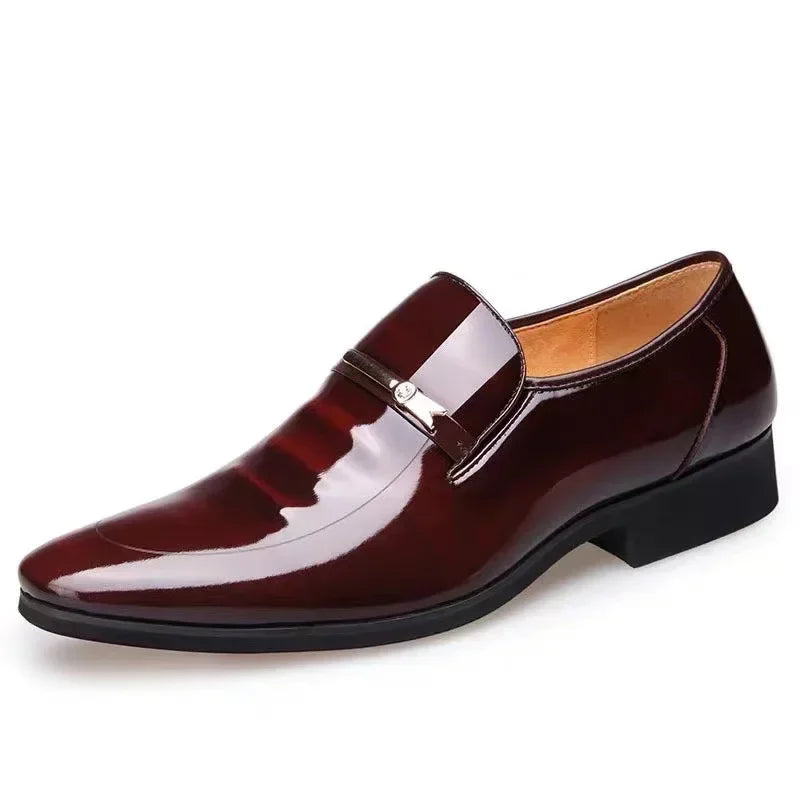 Luxury Business Oxford Leather Shoes Men Breathable Patent Leather Formal Shoes Plus Size Man Office Wedding Flats Male Black