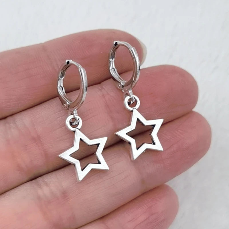 New Creative Star Hoop Earrings Fashion Simple Earrings Gifts for Women Cute Mini Little Star 20S Holiday Jewelry