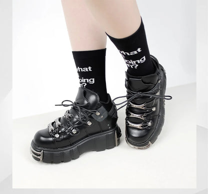 Lace-up heel height 6CM Platform Shoes