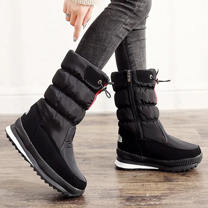 Women's Faux Fur Ankle Boots Chunky Platform Waterproof Snow Boots Women Silver Thick Plush Warm Winter Boots Shoes Woman