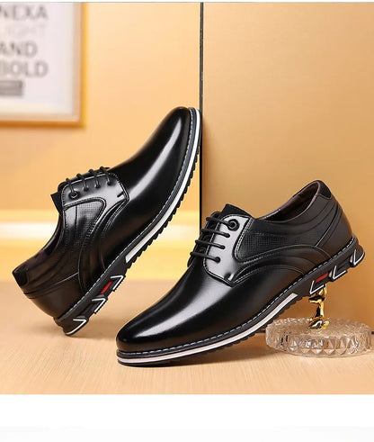 Retro Men Business Leather Shoes Fashion Casual Shoes for Men Office Brown Knight Loafers Elegant Breathable Men's Leather Shoes