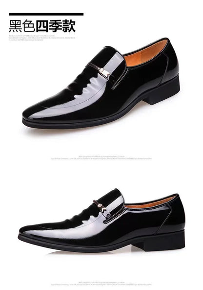 Luxury Business Oxford Leather Shoes Men Breathable Patent Leather Formal Shoes Plus Size Man Office Wedding Flats Male Black