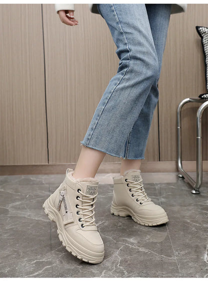 Winter Snow Boots for Women Casual High-top Shoes Warm Womens Sneakers Platform Ankle Boots Plus Size 45 Zapatillas De Mujer New