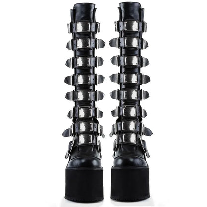 Thigh High Boots Fashion Black Platform Boots