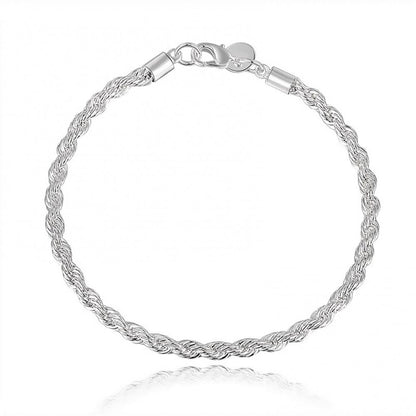 Elegant Women's Bracelet Silver Plated Twist Bangle Cuff Charm Bracelet Clasp Party Fashion Jewelry Gift