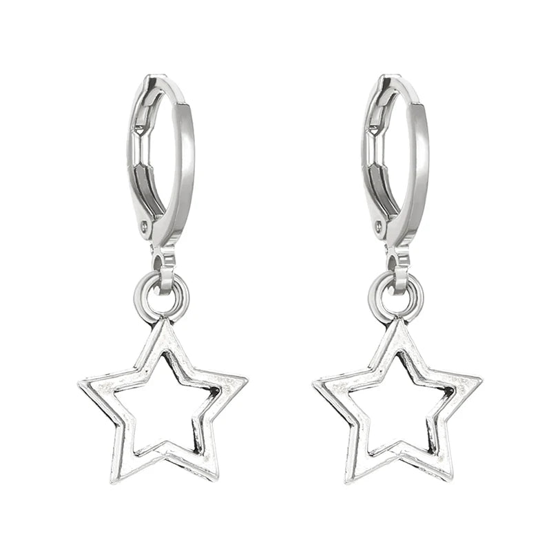 New Creative Star Hoop Earrings Fashion Simple Earrings Gifts for Women Cute Mini Little Star 20S Holiday Jewelry