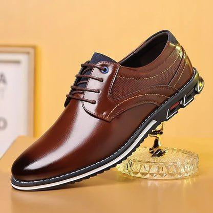 Retro Men Business Leather Shoes Fashion Casual Shoes for Men Office Brown Knight Loafers Elegant Breathable Men's Leather Shoes