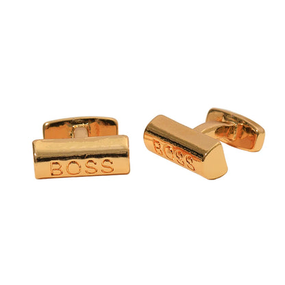 2 Pcs Gold Color Boss Mens Cufflinks