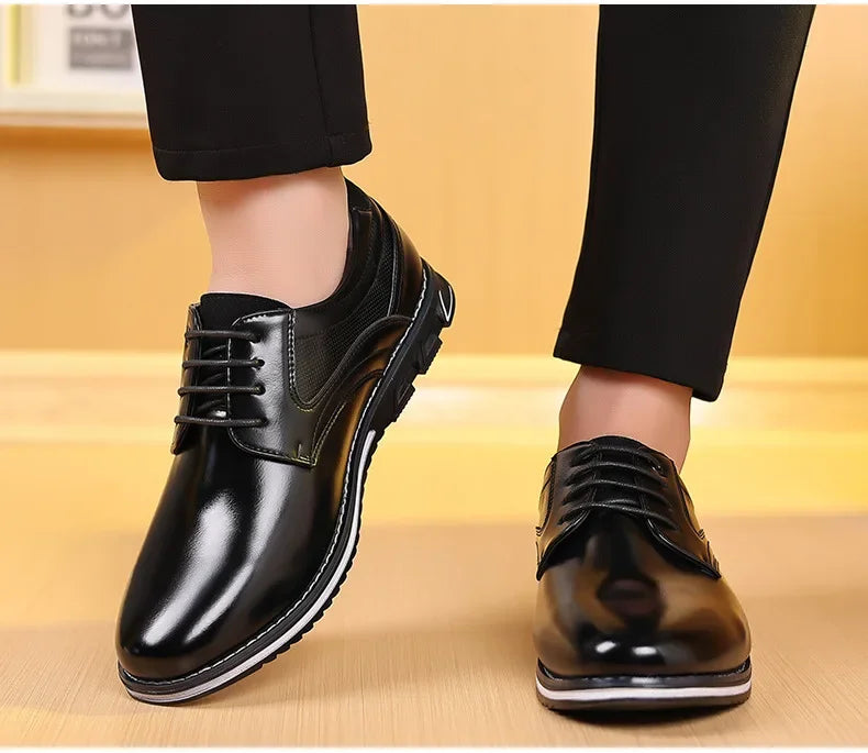 Retro Men Business Leather Shoes Fashion Casual Shoes for Men Office Brown Knight Loafers Elegant Breathable Men's Leather Shoes