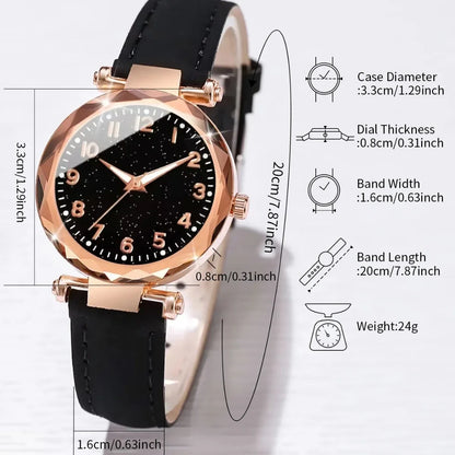 5PCS/Set Analog Quartz Wristwatch Bracelets Set