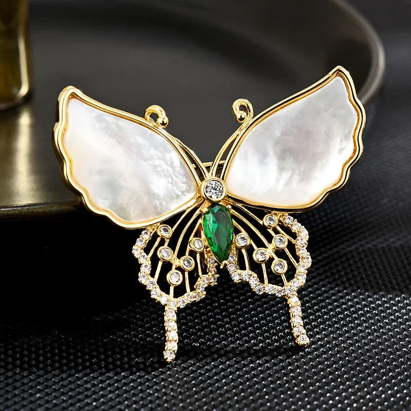 Rhinestone Yellow Maple Brooches Vintage Maple Leaf Green Crystal Pendant Woman's Brooch Pin Luxury Accessories Gift