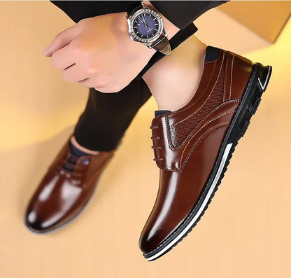 Retro Men Business Leather Shoes Fashion Casual Shoes for Men Office Brown Knight Loafers Elegant Breathable Men's Leather Shoes