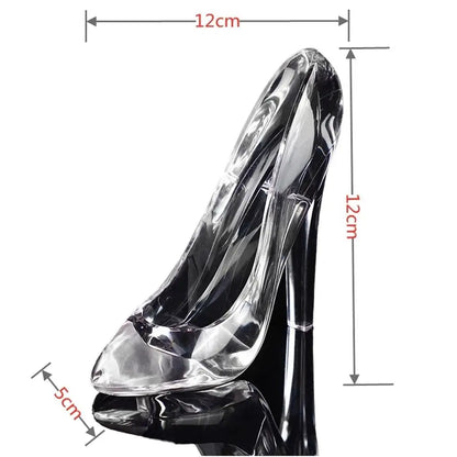 Delicate Classic Cinderella Transparent High Heels Wedding Crystal Slippers Figurines Store Display Shoes Crafts