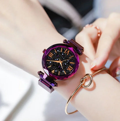 Luxury Starry Sky Women Watches Magnetic Mesh Belt Band Watch Women's Fashion Dress Wristwatch Zegarek Damski Reloj Mujer