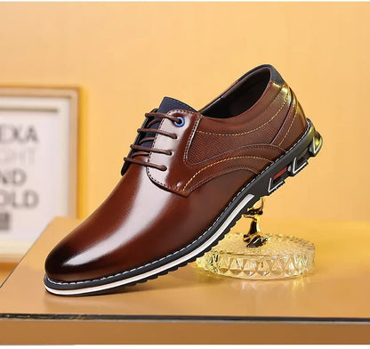 Retro Men Business Leather Shoes Fashion Casual Shoes for Men Office Brown Knight Loafers Elegant Breathable Men's Leather Shoes