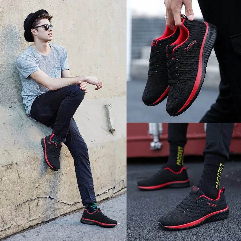 Men Running Walking Knit Shoes Fashion Casual Men Sneakers Breathable Sport Athletic Gym Lightweight Running Shoes