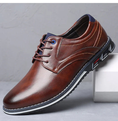 Retro Men Business Leather Shoes Fashion Casual Shoes for Men Office Brown Knight Loafers Elegant Breathable Men's Leather Shoes