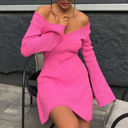 Long Sleeve Knitted DressFor women - Coprate