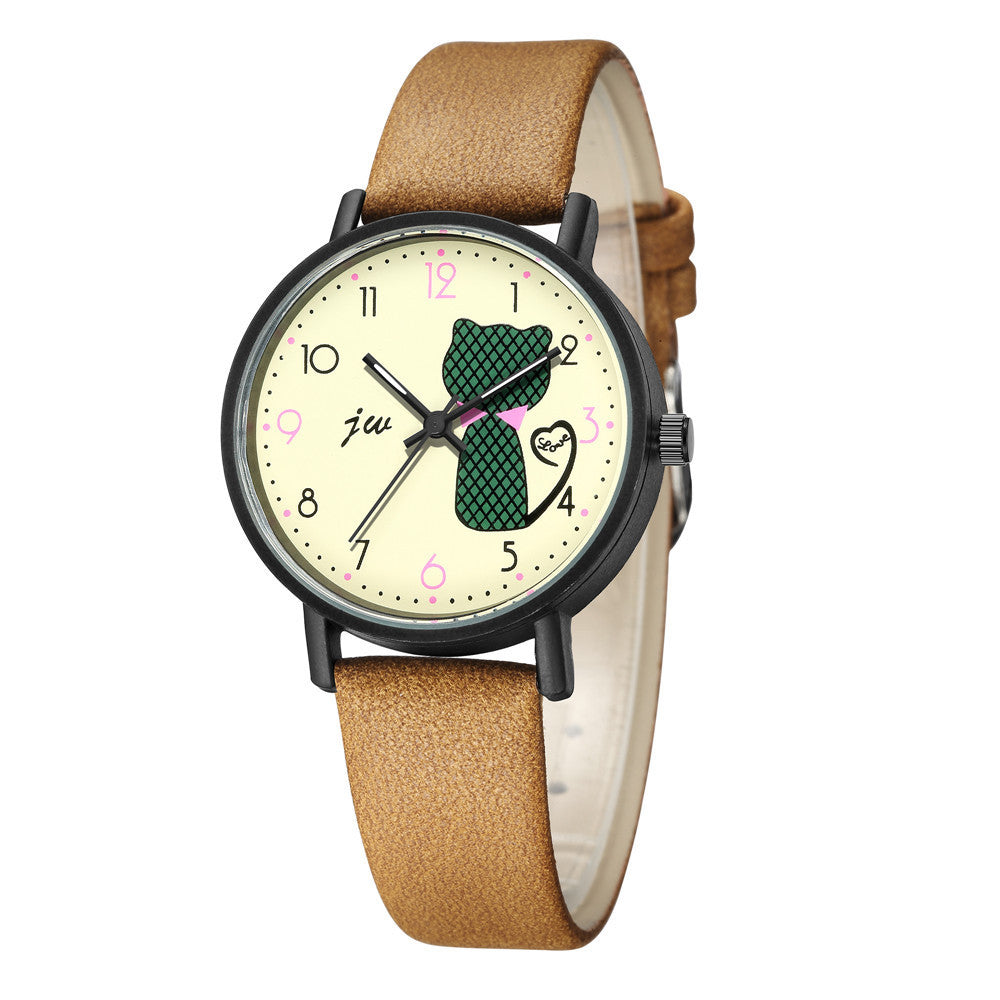 Cute Cat Ladies Casual Wrist Watch - Coprate