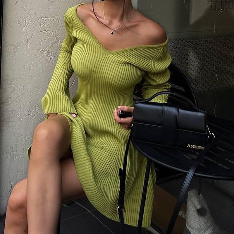 Long Sleeve Knitted DressFor women - Coprate